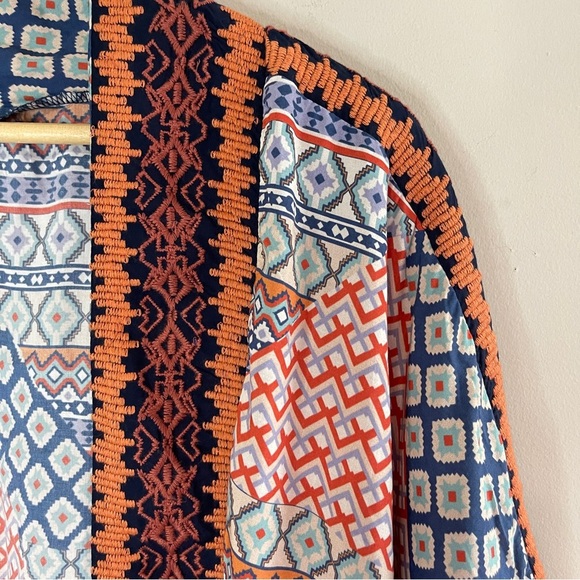TOLANI Embroidered Modal Patchwork Print Kimono, One Size - Picture 3 of 11